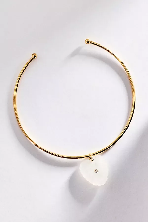 Stone Heart Pendant Collar Necklace
