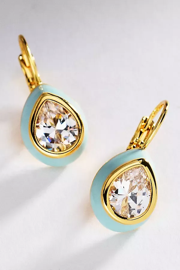 Carrie Bezel French Hook Earrings