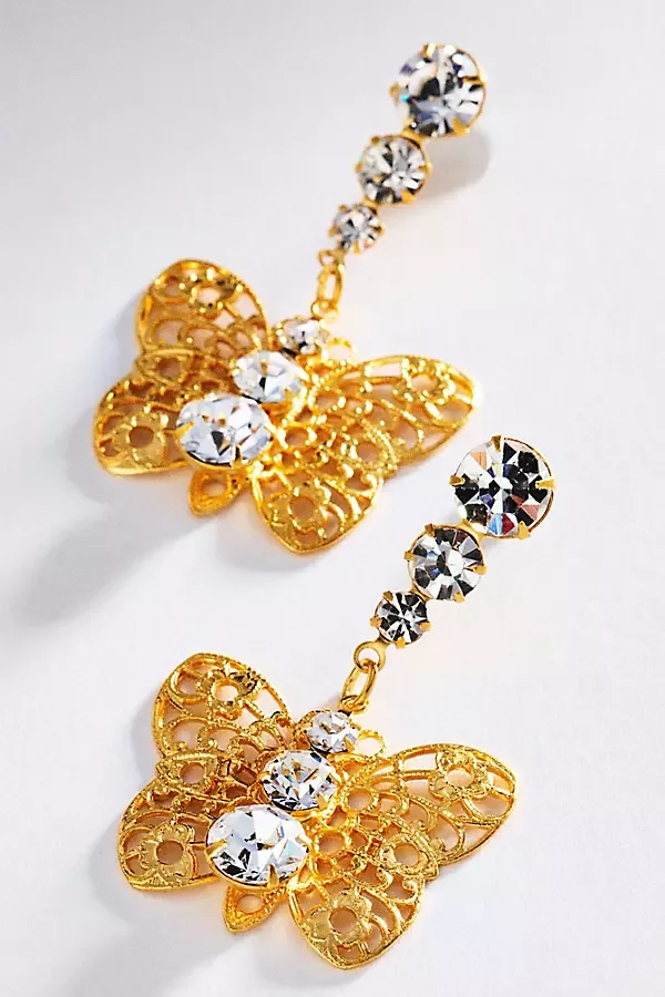 Filagree Butterfly Drop Earrings