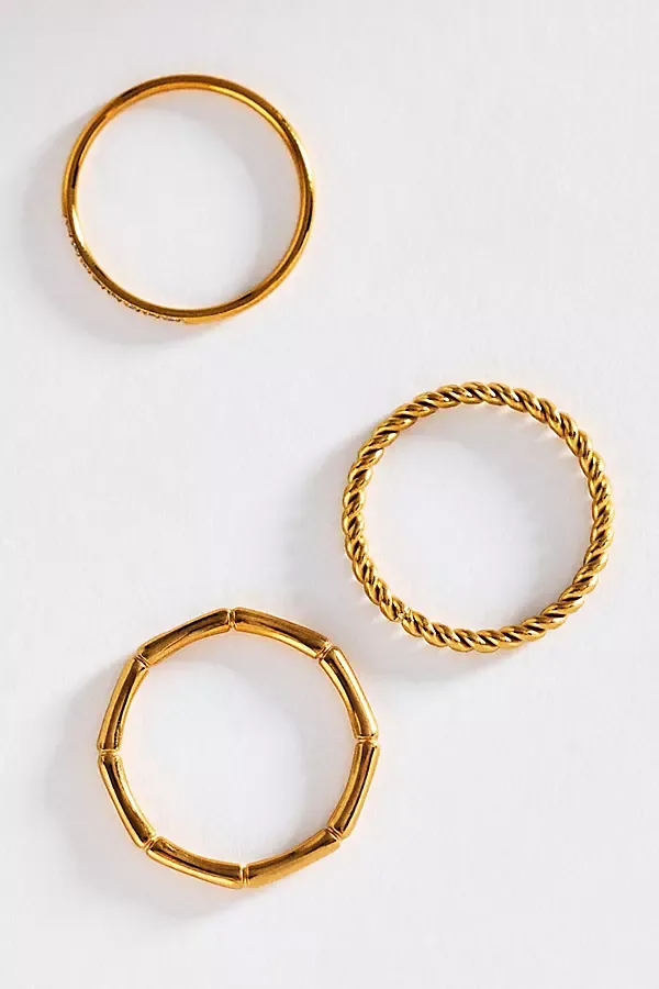 Water-Resistant Rings, Set of 3