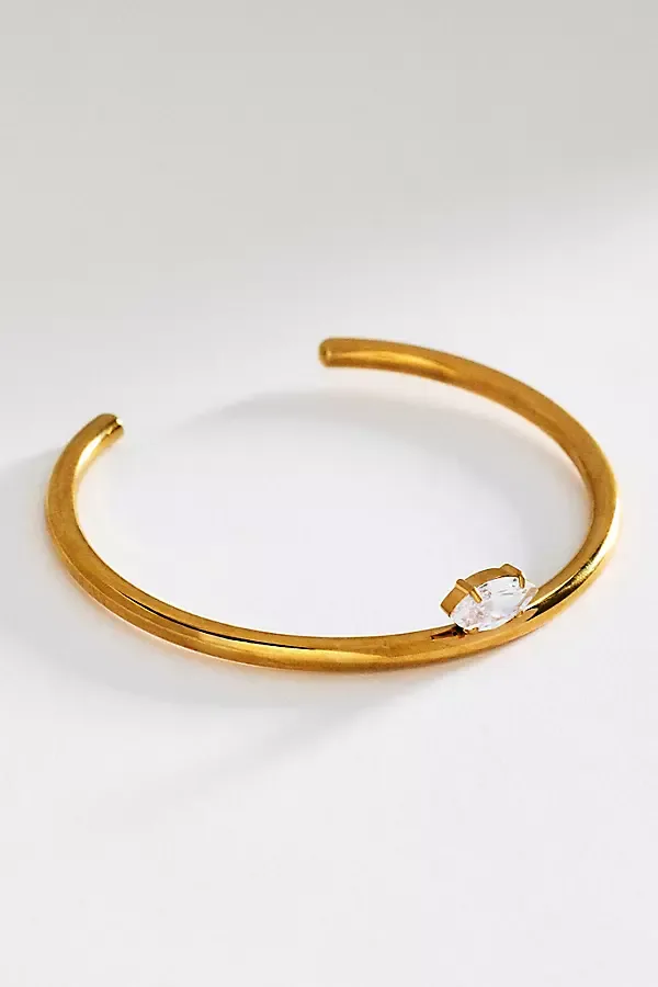 Solitaire Crystal Water-Resistant Cuff Bracelet