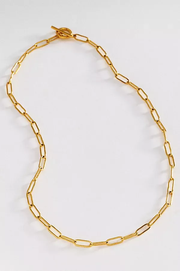 Water-Resistant Paperclip Lariat Necklace