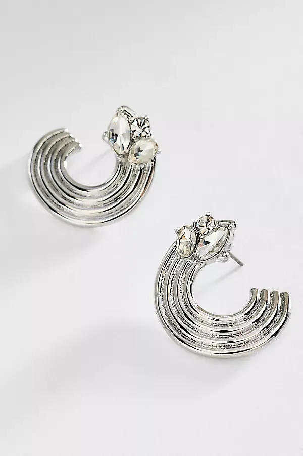 Circular Ribbed Post Earrings
