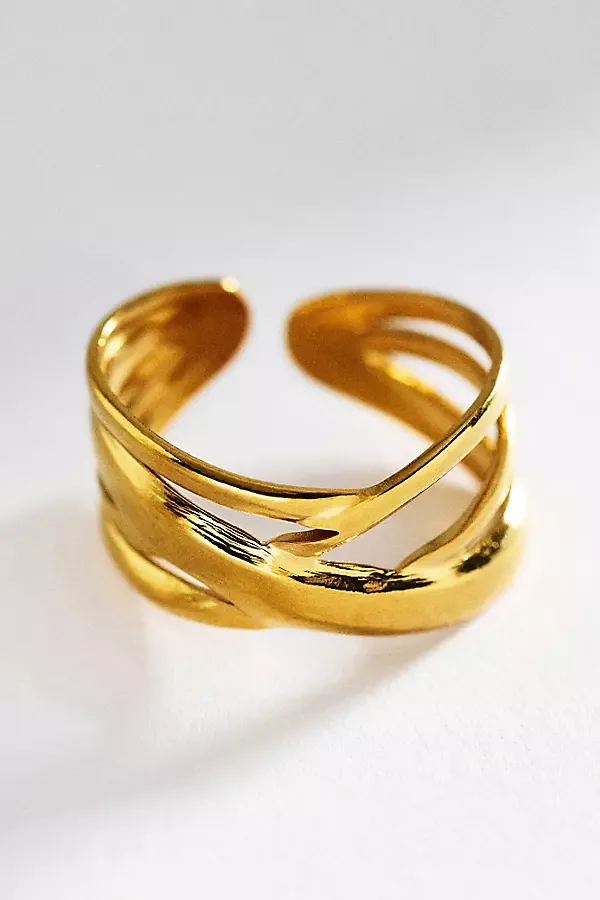 Water-Resistant Open Stacked Band Ring