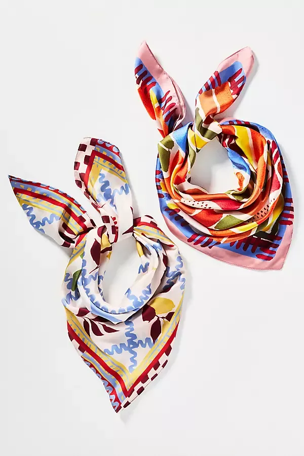 Abstract Print Hair Scarves, Set of 2 by By Anthropologie