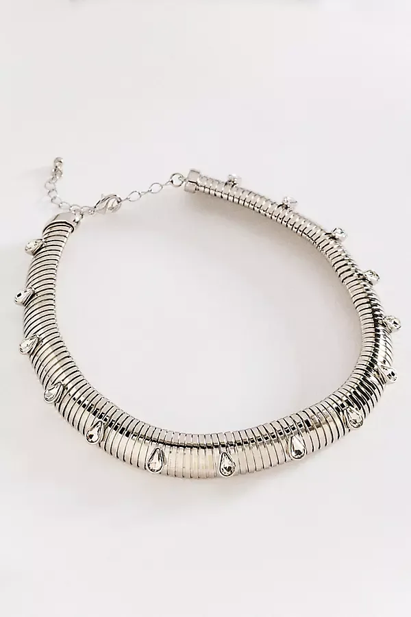 Ribbed Crystal Collar Necklace by By Anthropologie