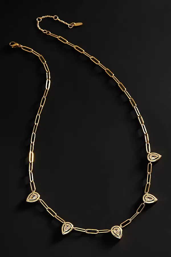 Demi-Fine Paperclip Crystal Necklace