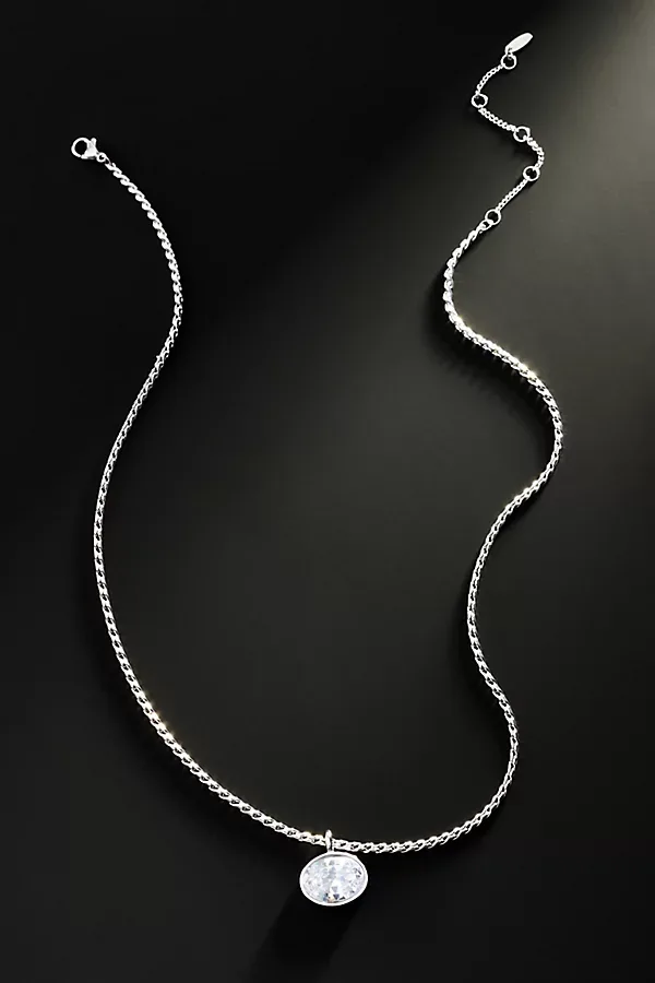 Demi-Fine Crystal Bezel Necklace by By Anthropologie