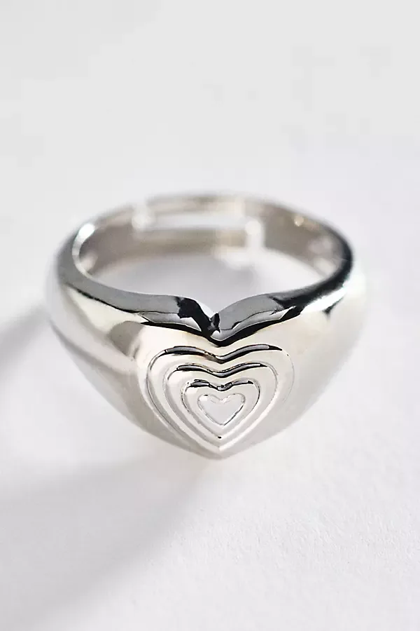 Bezel Heart Cocktail Ring by By Anthropologie