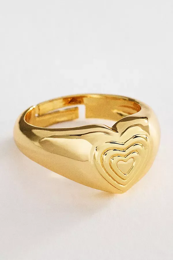 Bezel Heart Cocktail Ring