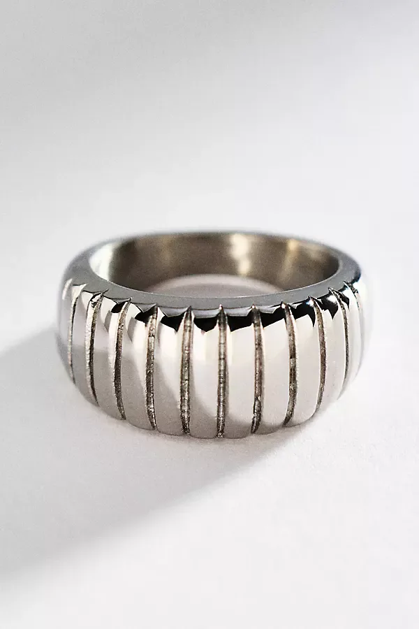 Water-Resistant Chunky Ribbed Ring by By Anthropologie