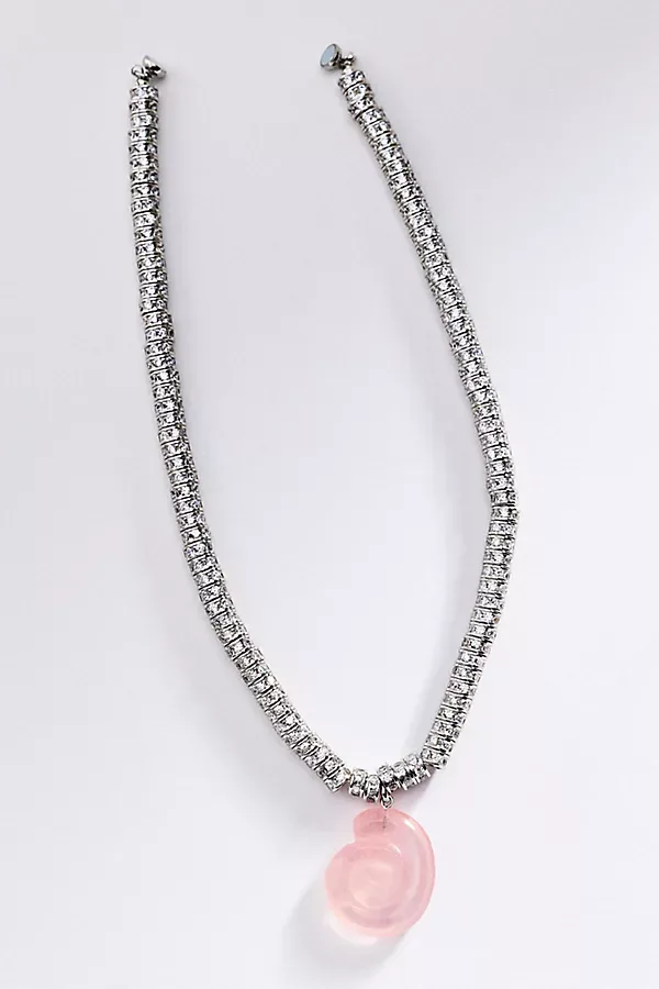The Rose Quartz Rio Rhinestone Necklace by Luv Aj