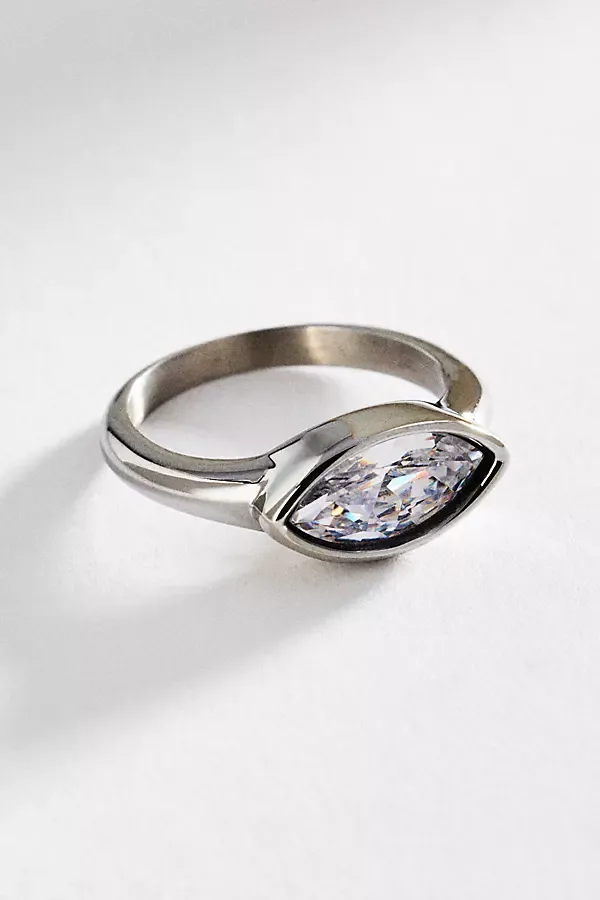 Bezel Oval Stone Ring by Anthropologie