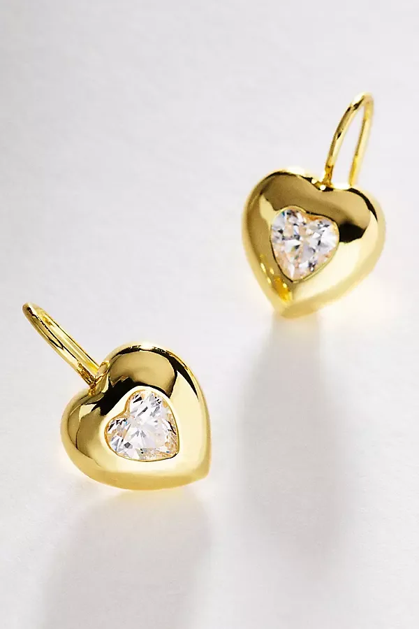 Puffy Heart Drop Earrings by Goldbug Collection
