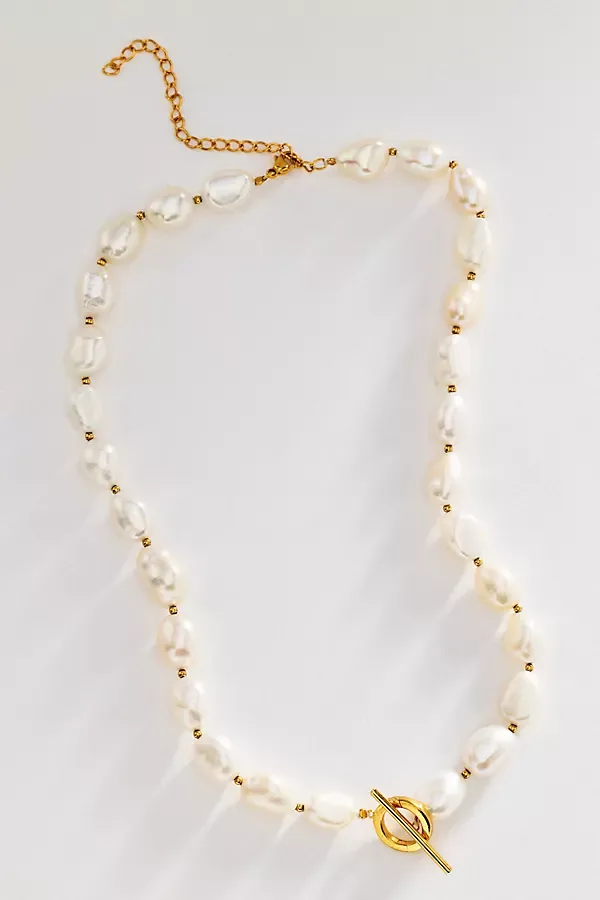 Freshwater Pearl Toggle Necklace by Goldbug Collection