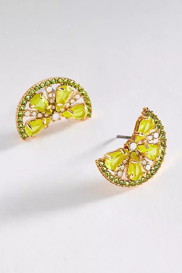 Lime Slice Post Earrings by Loren Hope