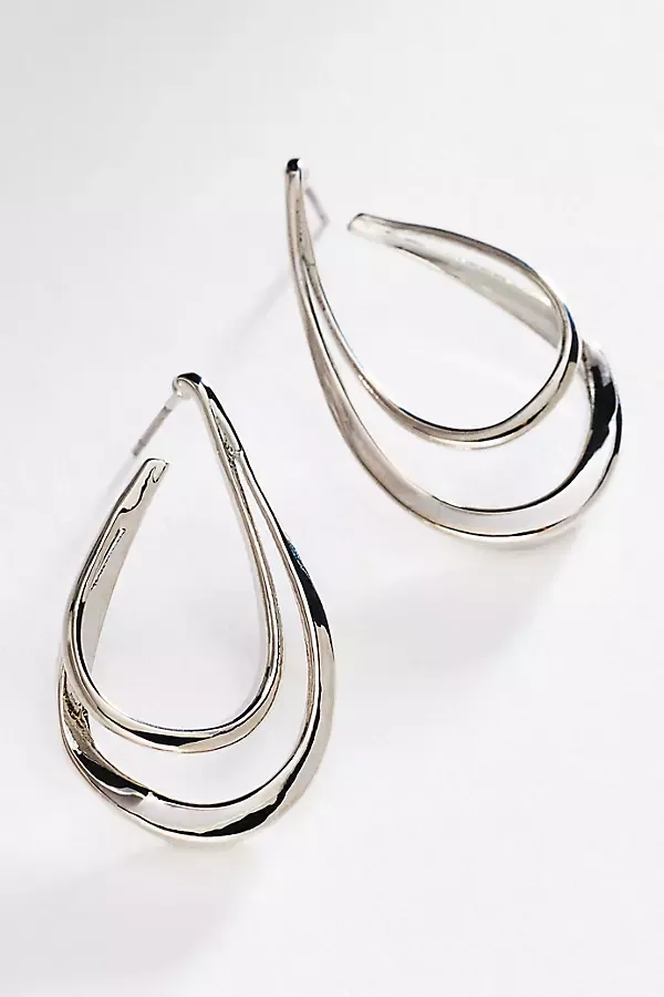 Layered Teardrop Hoop Earrings by By Anthropologie