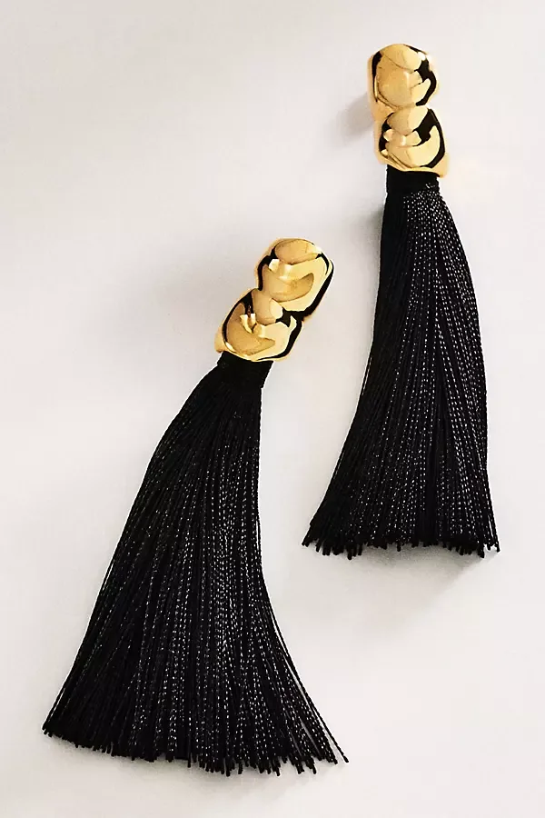 Molten Metal Tassel Drop Earrings by By Anthropologie