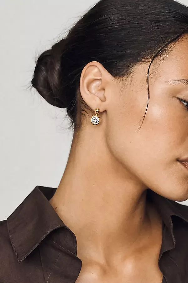 Bezel Crystal Post Earrings