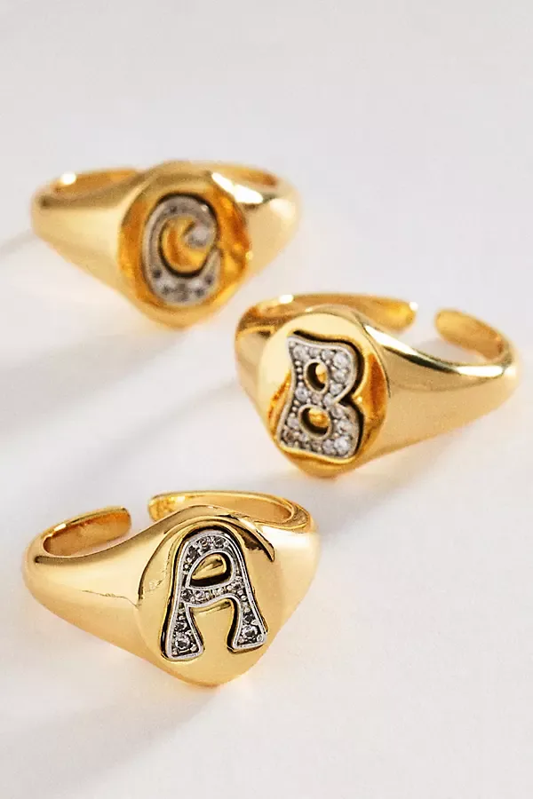 Signet Monogram Ring by By Anthropologie