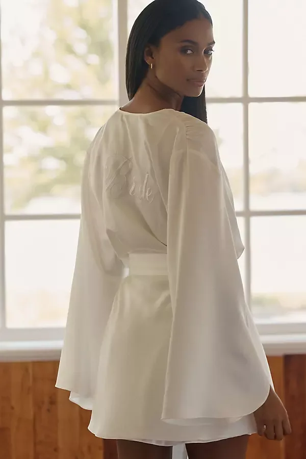 Embroidered Bride Robe by Rya Collection