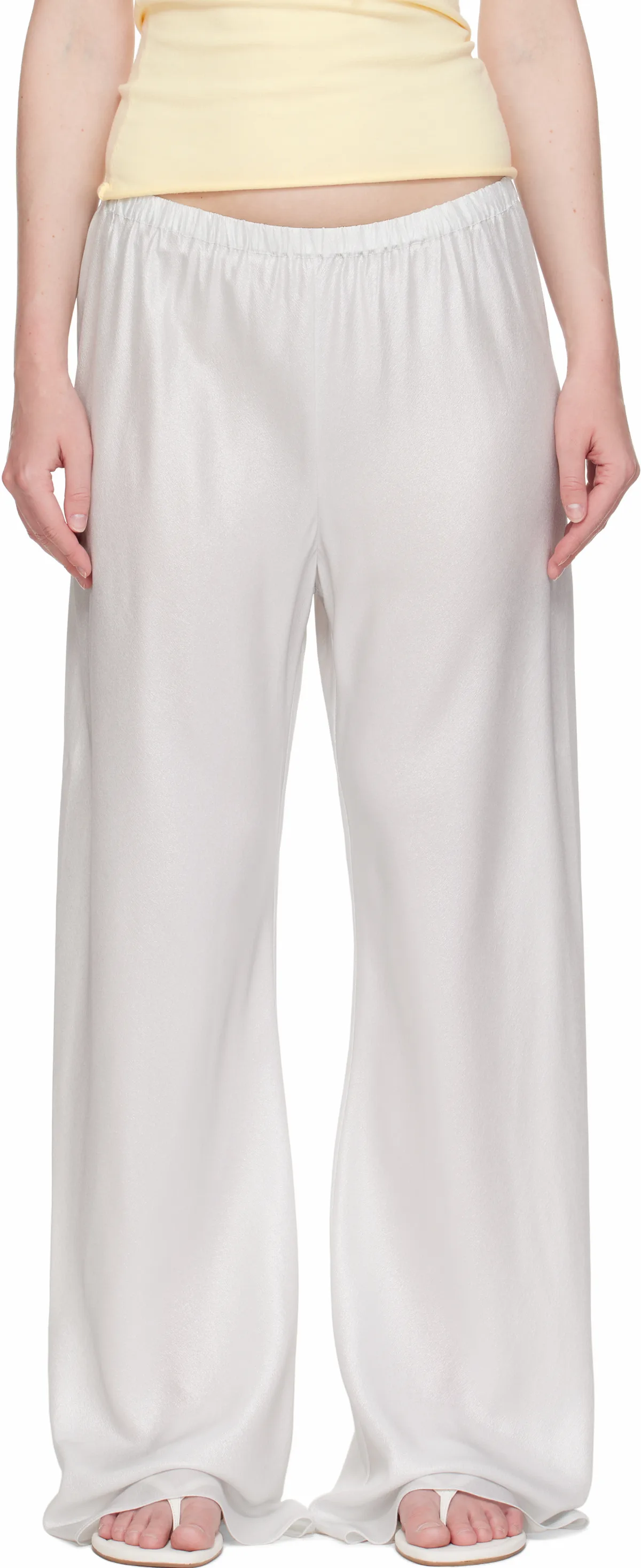 Silver Bias Cut Lounge Pants