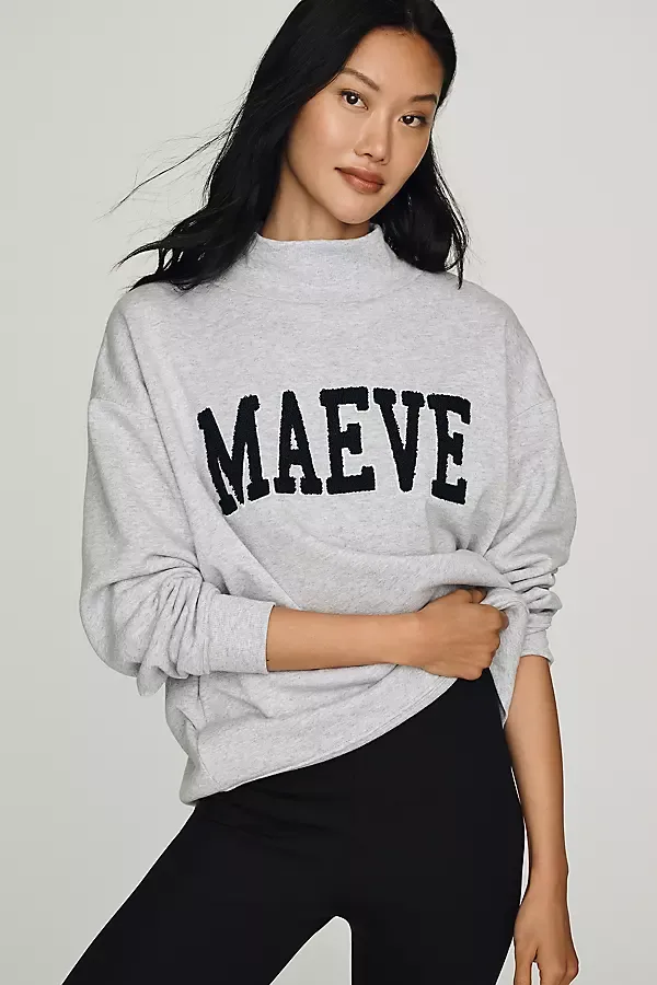 Cotton Fleece Tufted Sweatshirt by Maeve