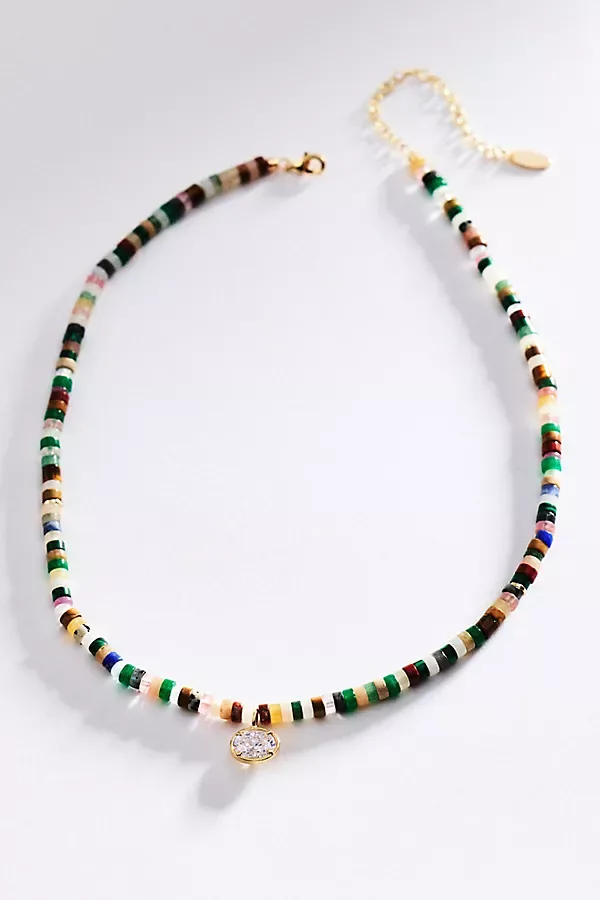 Beaded Shell Pendant Necklace by By Anthropologie