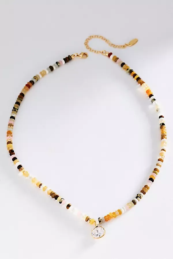 Beaded Shell Pendant Necklace