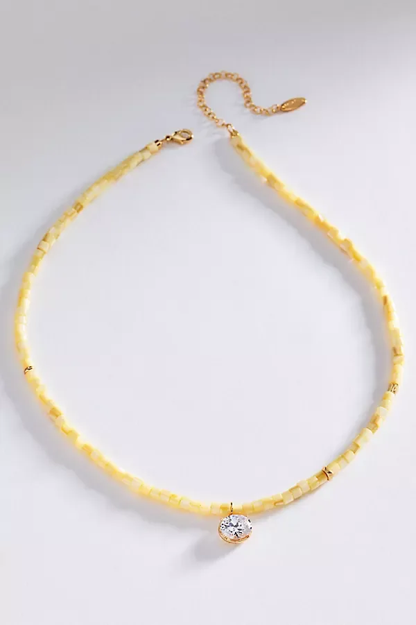 Beaded Shell Pendant Necklace