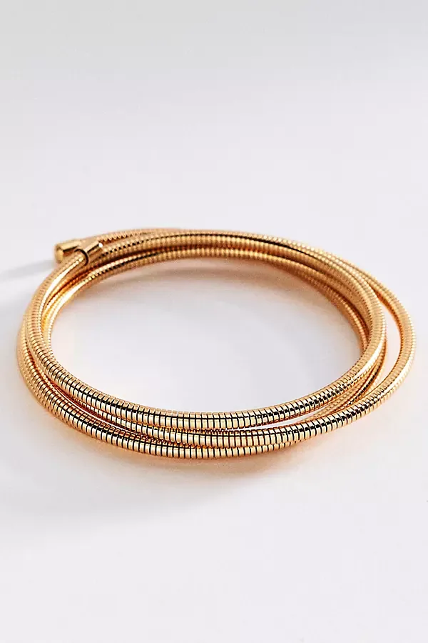 Ribbed Metal Wrap Bracelet