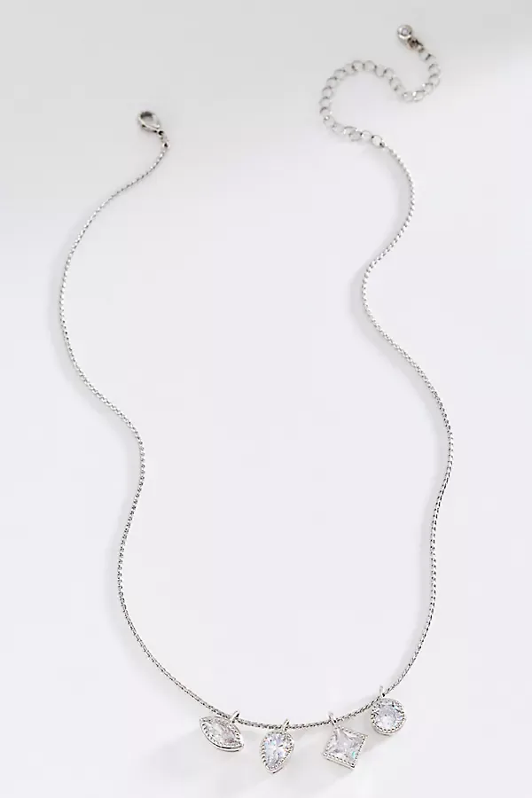 Bezel Cluster Crystal Pendant Necklace