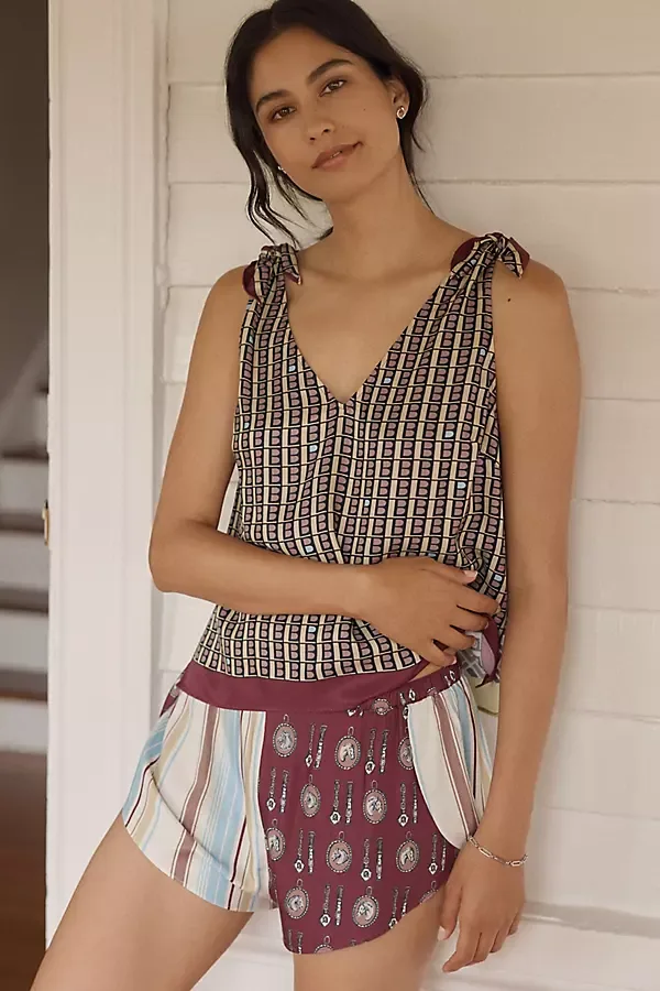 Silken Split-Print Shorts by LyreBird