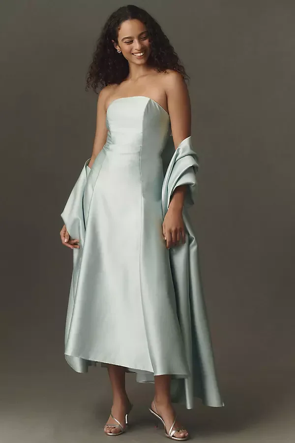 Strapless Drop-Waist Midi Dress by Mare Mare