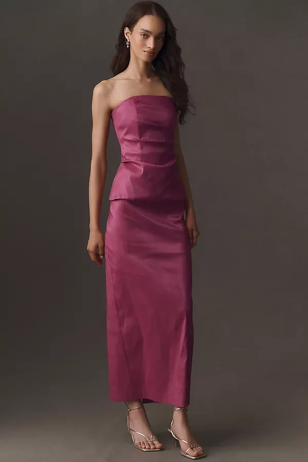 Peplum Taffeta Column Dress by Hutch