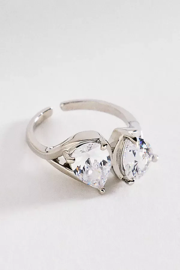 Double Pear-Cut Crystal Ring by By Anthropologie