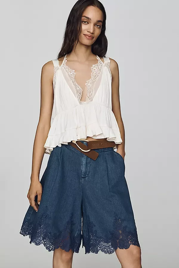 Long Lace Shorts by By Anthropologie