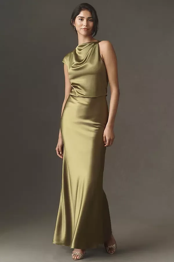 Satin Cowl Maxi Dress by Mare Mare