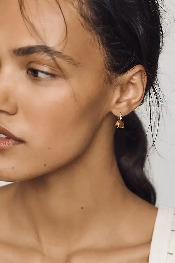 Gemstone Huggie Hoop Earrings by By Anthropologie