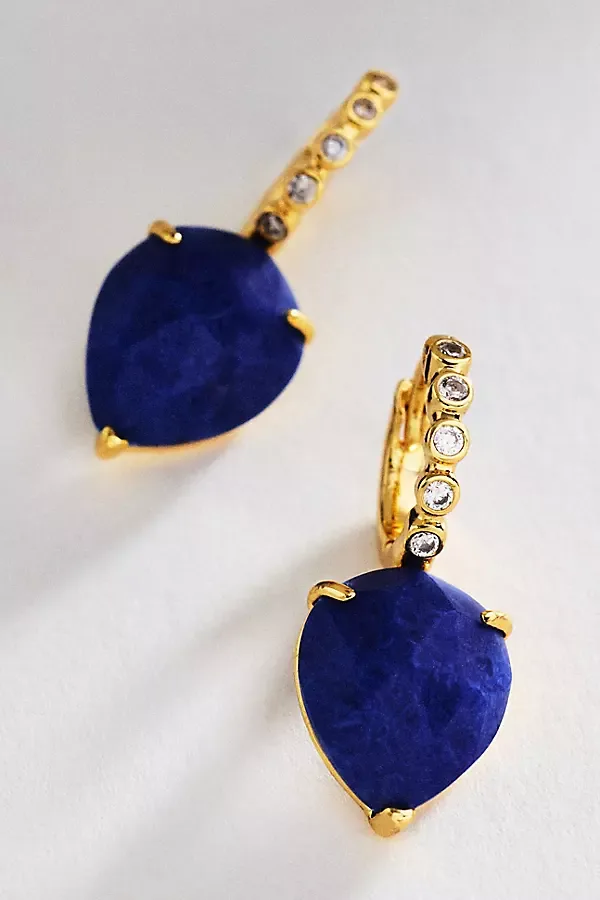 Gemstone Huggie Hoop Earrings