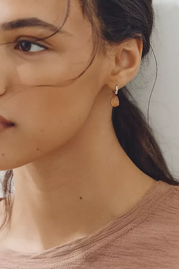 Gemstone Huggie Hoop Earrings