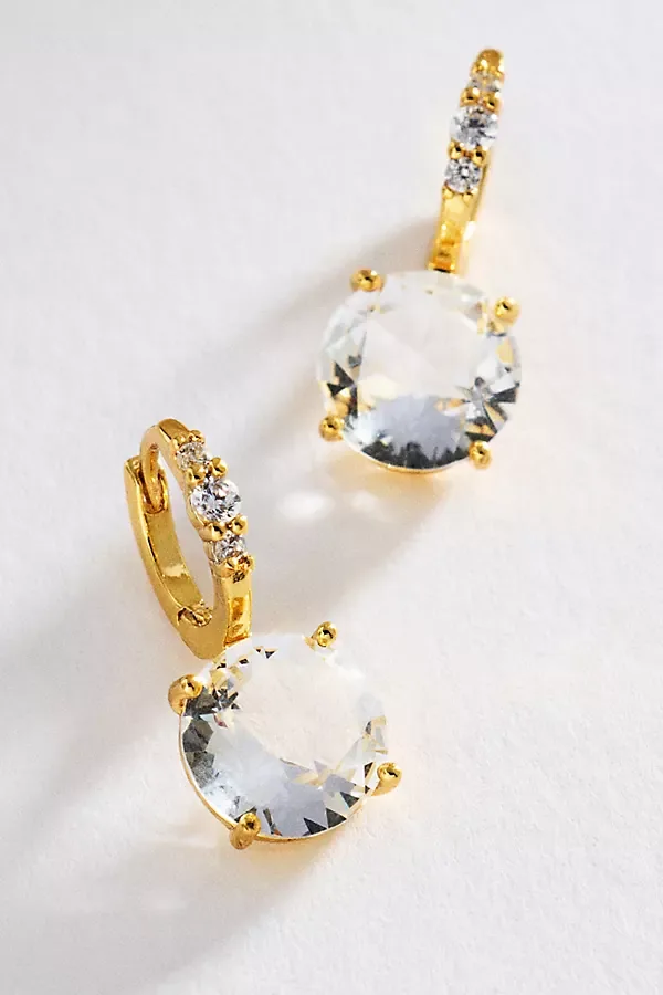 Gemstone Huggie Hoop Earrings