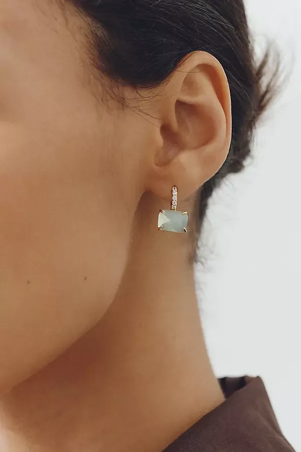 Gemstone Huggie Hoop Earrings