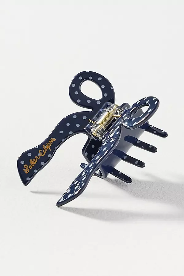 Polka Dot Bow Hair Claw Clip by Solar Eclipse