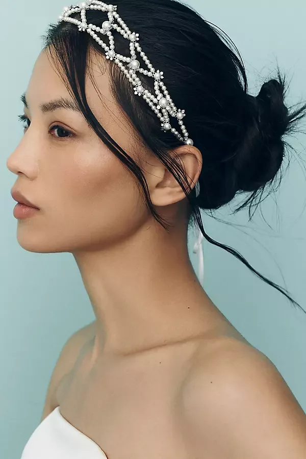 Pearl Lattice Hair Garland by NADRI