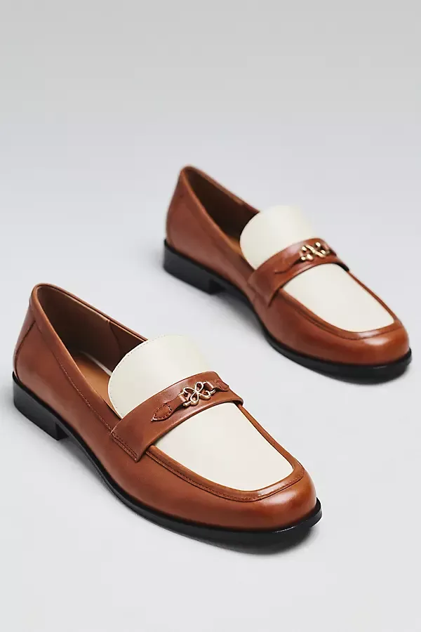 Colorblock Leather Loafers by Maeve