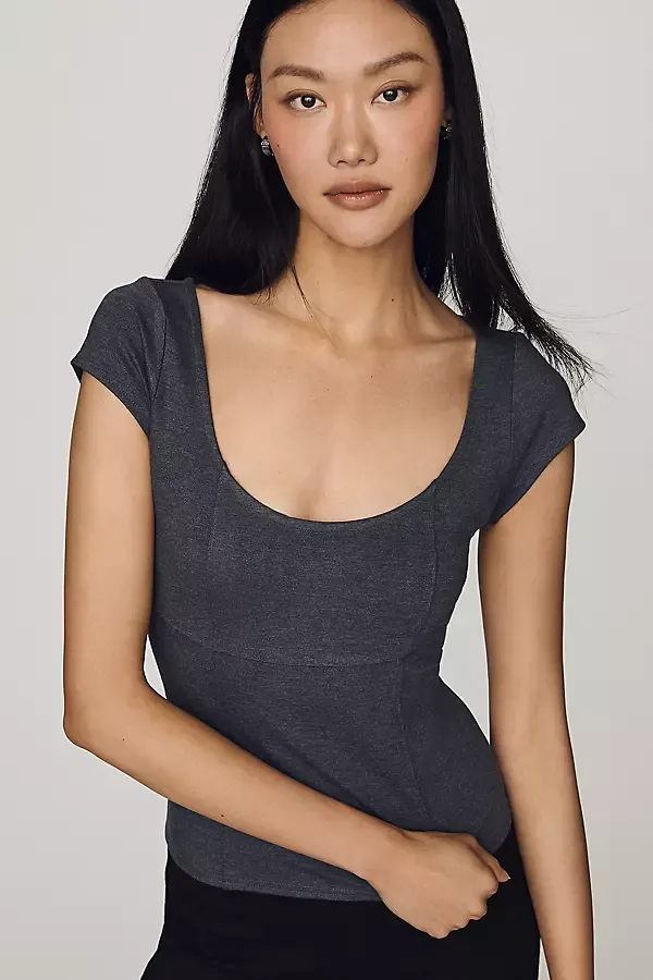 Scoop-Neck Tee by Maeve