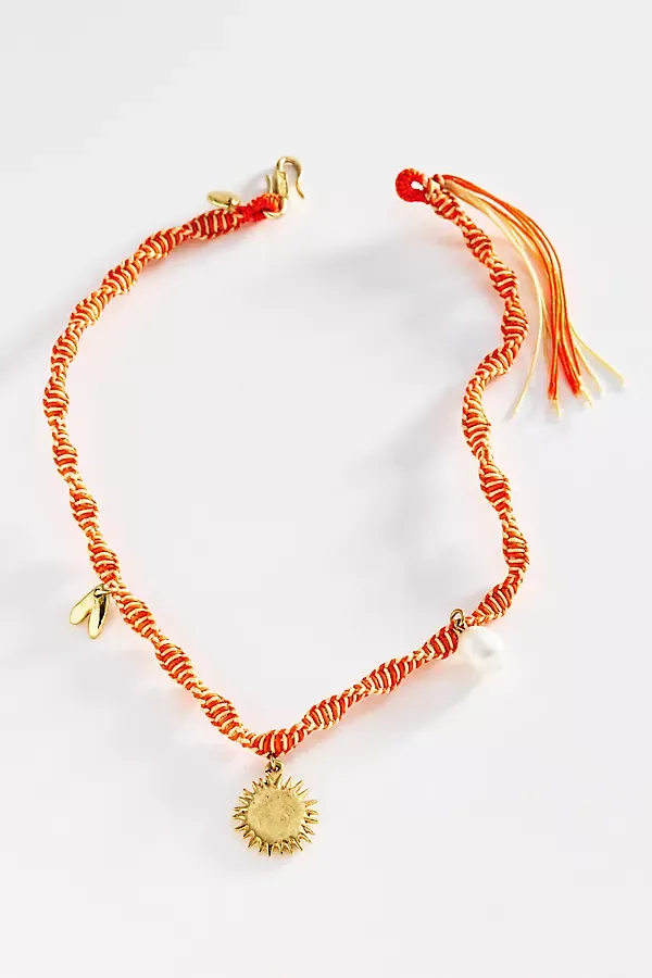 Calypso Macrame Charm Necklace by ALÉMAIS