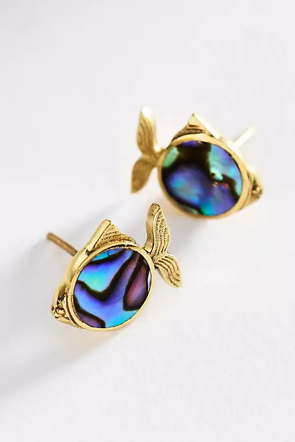 Calypso Paua Fish Post Earrings by ALÉMAIS