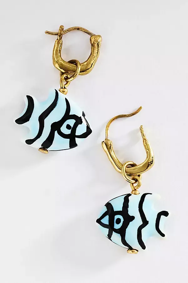 Calypso Ceramic Fish Earrings by ALÉMAIS